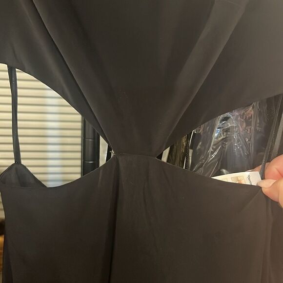 NWT Mac Duggal LONG SLEEVE PUFF SHOULDER CUT OUT GOWN in Black size 6 - Picture 6 of 7